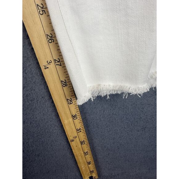 NWT J Jill Women's Denim Jeans Size 14 White Kick Flare Ankle Raw Hem Stretch - Picture 5 of 8